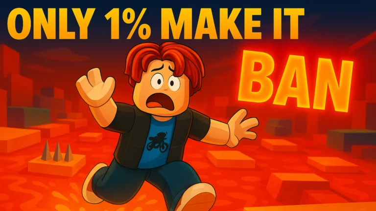 Easy Obby but you get banned if you die!