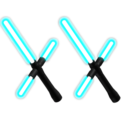 Glowing Dual Bladed Laser Saber Swords Blue