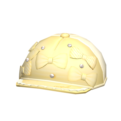 ♡ Kawaii pastel yellow cap (front)