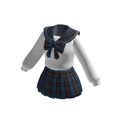 ✨Blue bow tie plaid school uniform preppy anime thumbnail