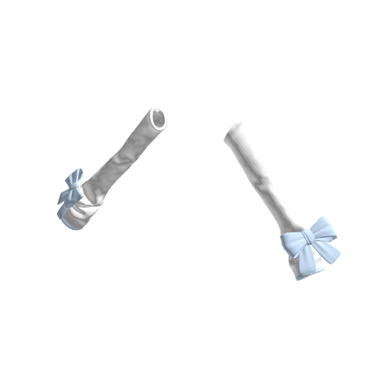 ♡ Baby Blue & White Bow Arm Warmers thumbnail