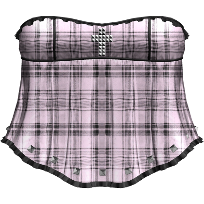 Gothic Pink/Black Plaid Ruffle Dress
