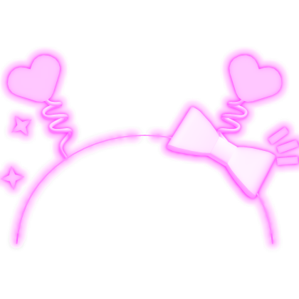 (EMISSIVE) Heart Boppers Bow Headband In Pink Roblox item
