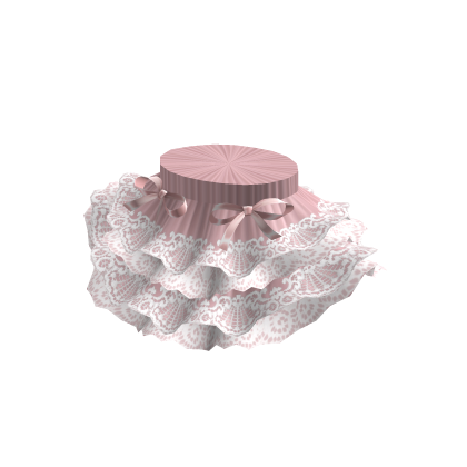 Ruffle Ribbon Lace Skirt Pink White