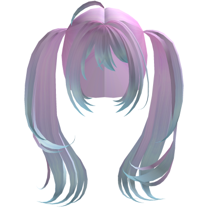 Pink blue Big long anime tails egirl cute kawaii