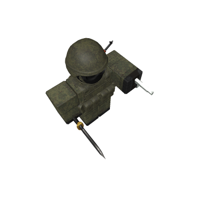 Russian Soldier With Weapons