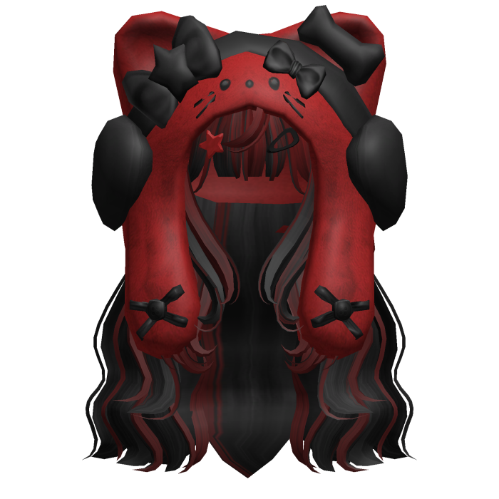 Black&Red Cute Cozy Kitty Hood Hair