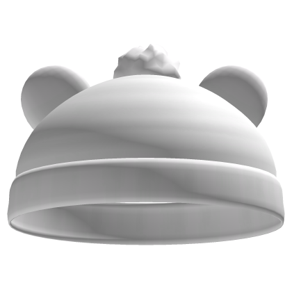 cutesy winter bear beanie in white