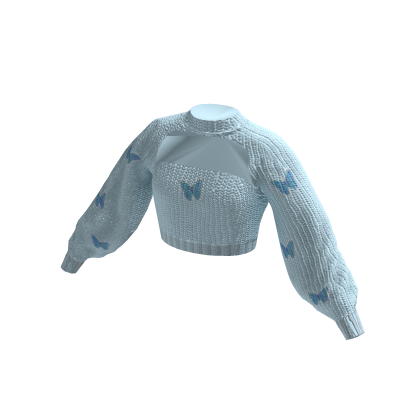 baggy butterfly crop | blue