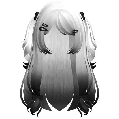 🤍 dream girl curly anime pigtails white black Roblox item thumbnail
