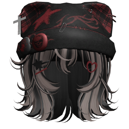Black&Ash Streetwear Y2K Beanie Girl Hair