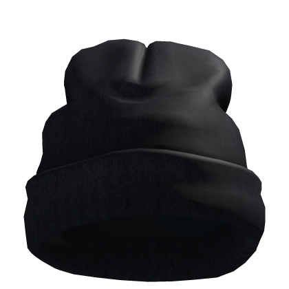 Large Worn Black Beanie