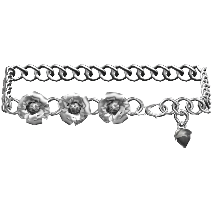 3.0 White Rose Flower Emo Goth Waist Chain Belt
