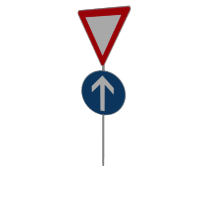 sign road croatian   give way and straight 