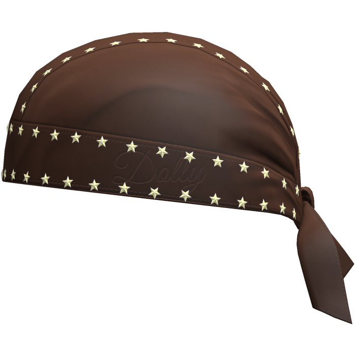 Brown Star Studded Leather Bandana ☆