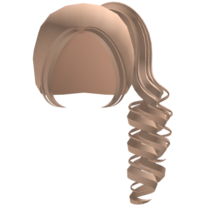 adorable long curly ponytail in blonde Roblox item