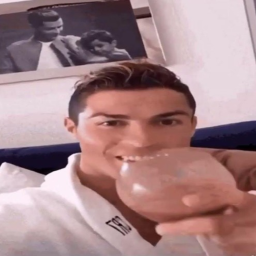 Jump into ronaldo drinking juice meme