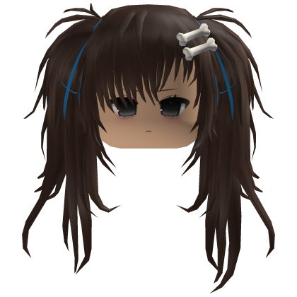 ♡ cute emo moe girl face w brown pigtails Roblox item
