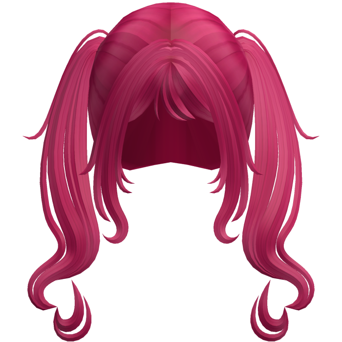 Swirly Curled Long Pigtails (Hot Pink)