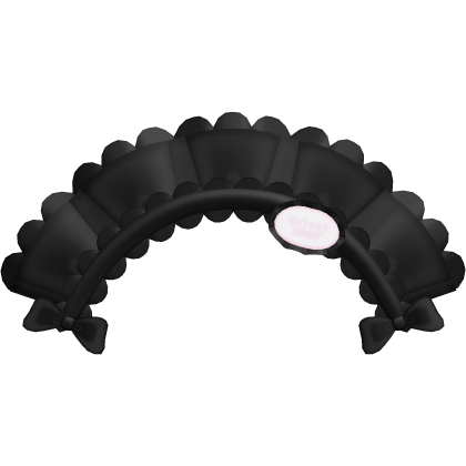 chef headdress with cute bow ruffles in black