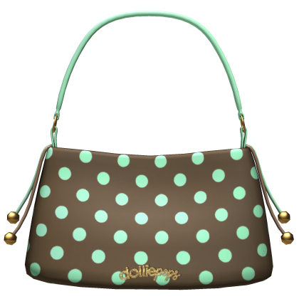 𝓓 | confetti polkadot bag - brown & mint