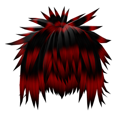 Messy Spiky Emo Black & Red Hair Roblox item