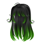 Green and Black Messy Heart Hair