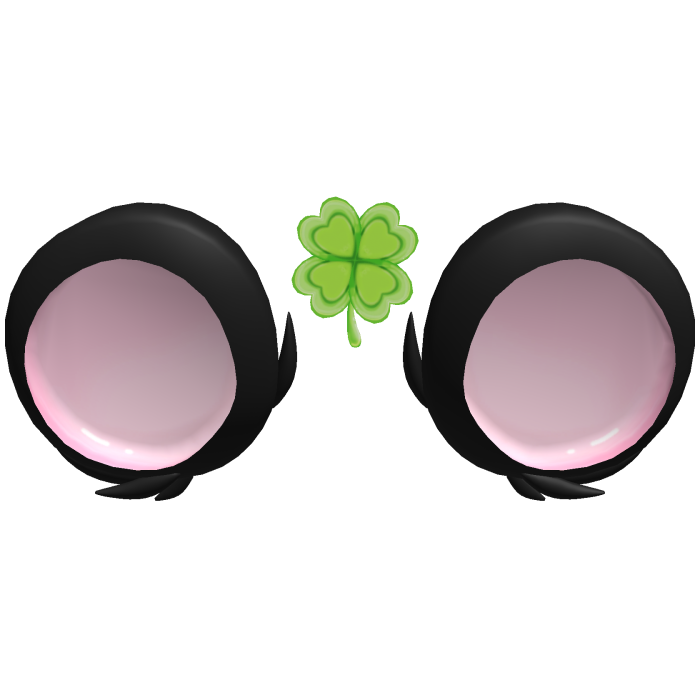 ♡ cute black hamster ears with clover