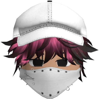 Beautiful boy, emo mask & cap, Y2K skater (pink) Roblox item thumbnail