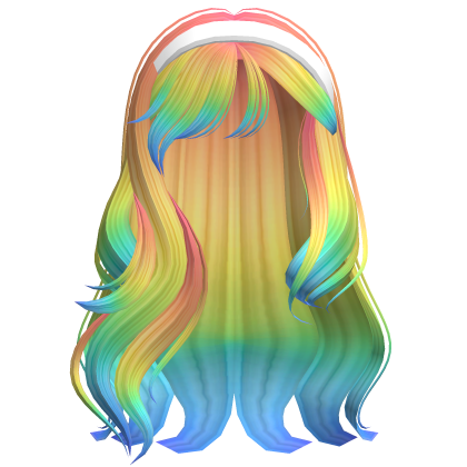 Cute Wispy Hair with Headband Rainbow Roblox item