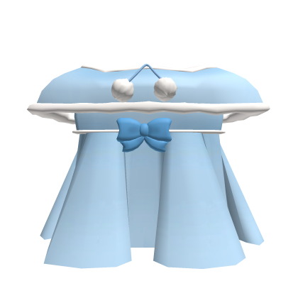 blue white cute christmas fluffy winter bow dress