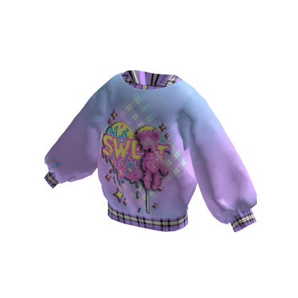 ✨Oversized valentines purple pink bear sweater thumbnail