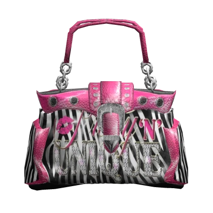 Pink Zebra Rhinestone Belt Mcbling Y2K Bag 2000s | Roblox