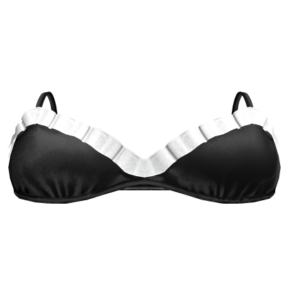 Black & White Satin Ruffle Mini Top Roblox item