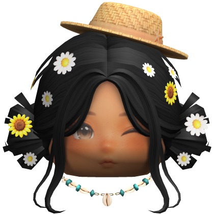 Cute Summer Head Combo w/ Black Hair Roblox item