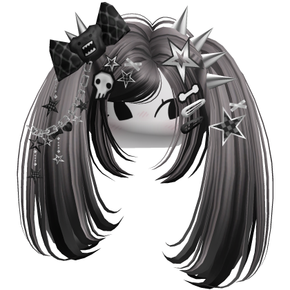 ♡ Scene Spiky Moe Pigtails (Grey)