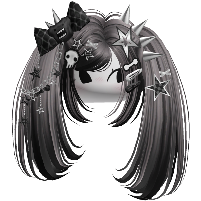 ♡ Scene Spiky Moe Pigtails (Grey)