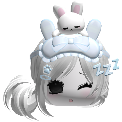 Kawaii Moe Sleepy Cute Bunny Anime Hair White