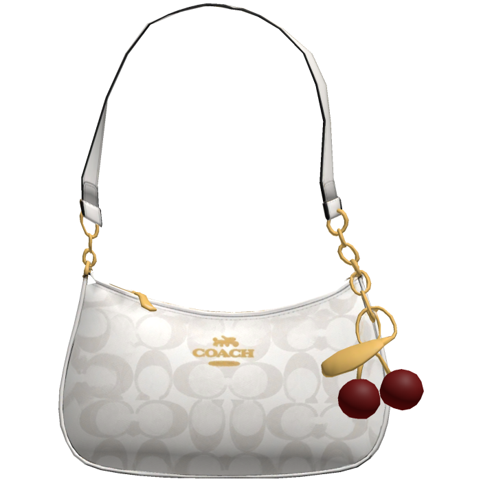 White Designer Purse With Cherry