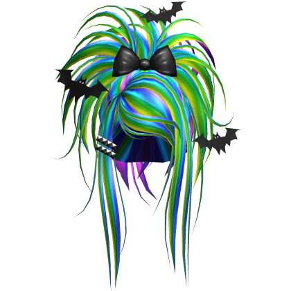 Gothic Bat Spiky Updo W/ Bow In Rainbow Roblox item
