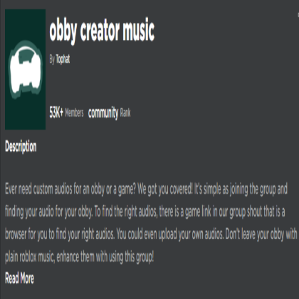 Obby Creator Music Roblox decal