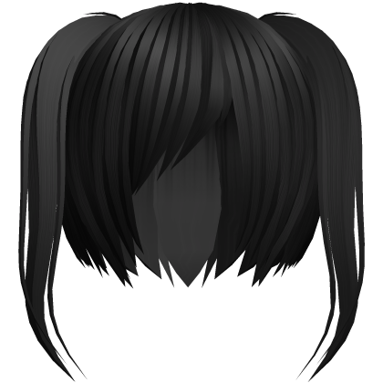 〃￣ω￣〃cute black side bang twintails  Roblox item