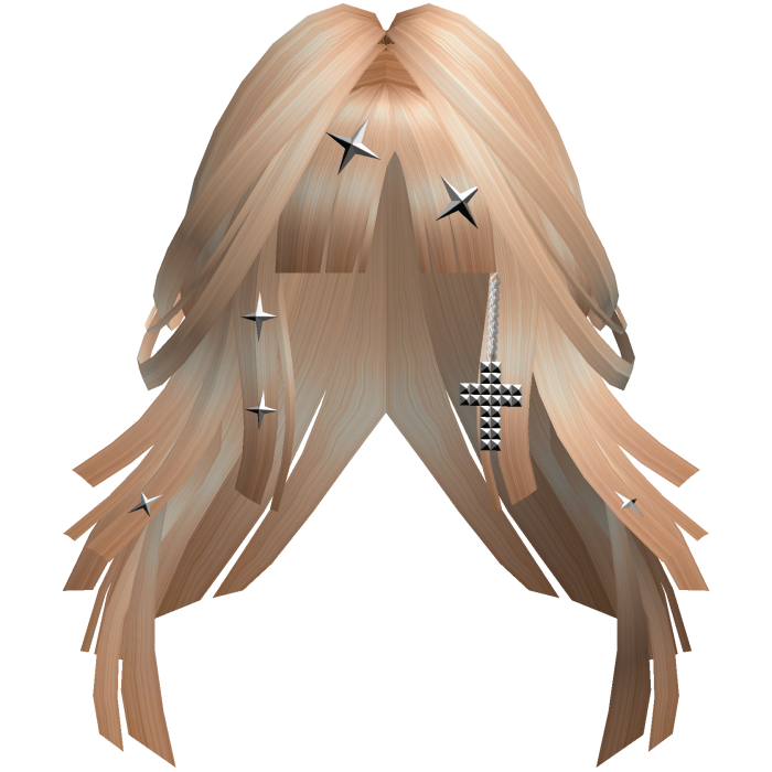 Blonde Goth Punk Layered Long Hair w/ Cross