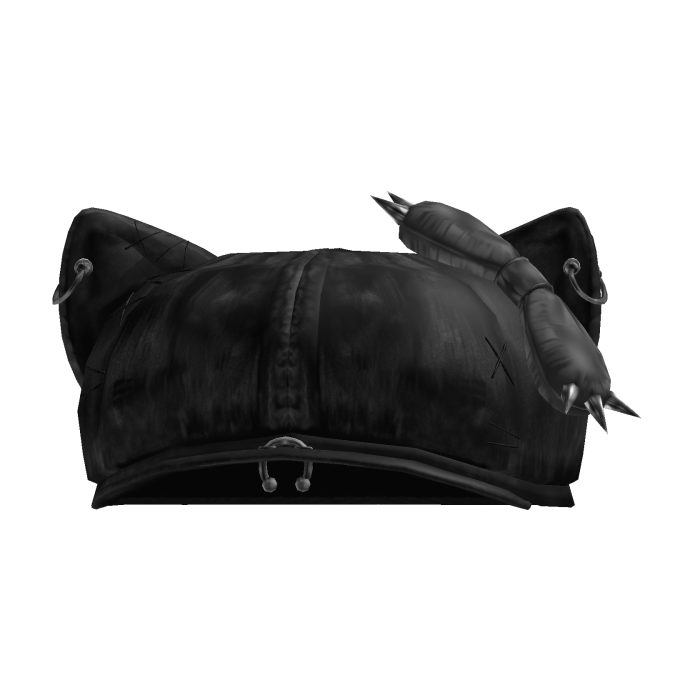 Y2K style washed grey denim punk beret