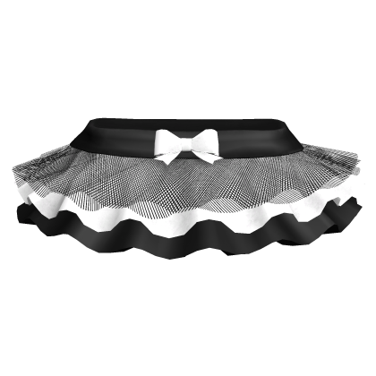 Ruffled Skirt w/ Black Tulle - White [3.0]