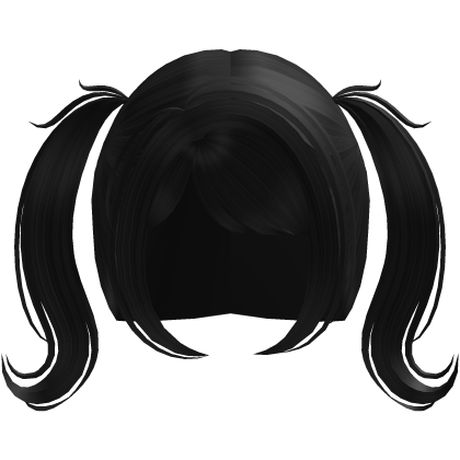 
♡ : cutesy short curly pigtails in black Roblox item