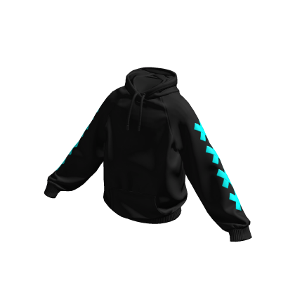 Black & Cyan Stitches Cozy Hoodie