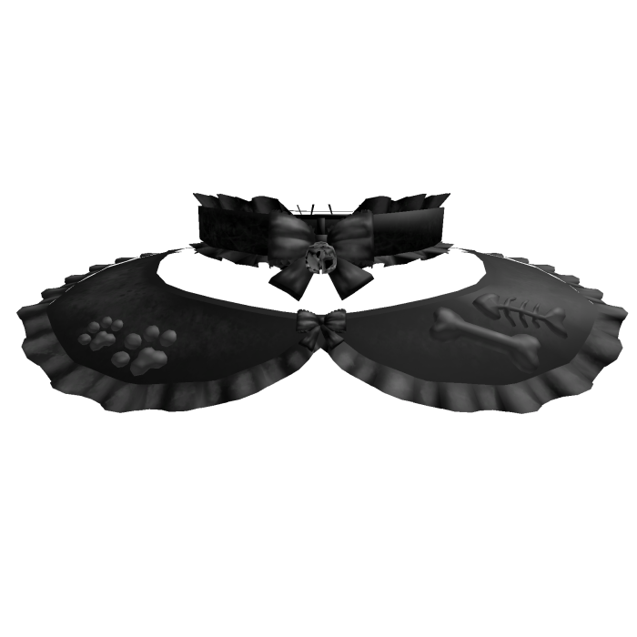 ˶ Gothic Ruffled Pet Collar Black