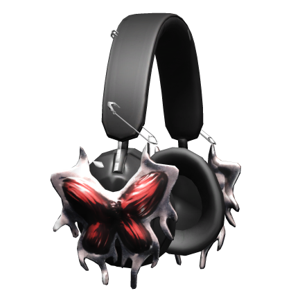Y2K Black Drippy Butterfly Headphones