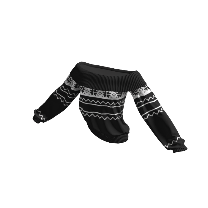 Black Christmas Knitted Off Shoulder Sweater